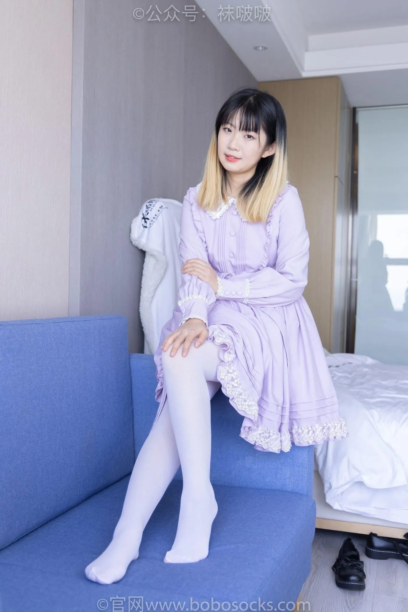 [BoBoSocks袜啵啵]NO.079 砂糖-皮鞋、厚白丝（花絮版） [140P]插图4